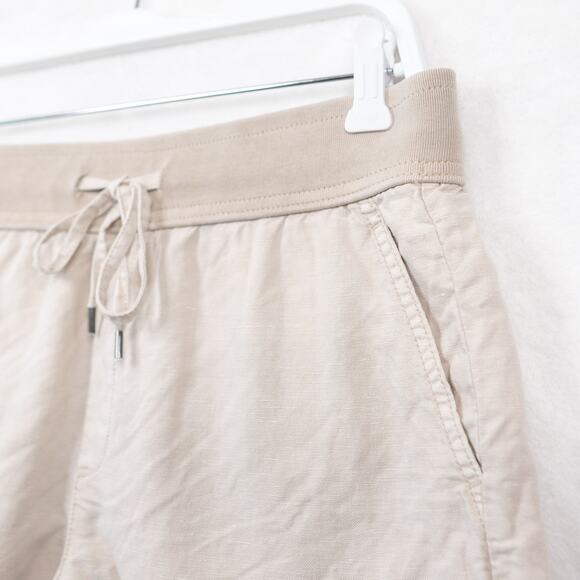 GAP Linen Cotton Relaxed Fit Drawstring Shorts Pull On Utility Basic Neutral M - Picture 2 of 7